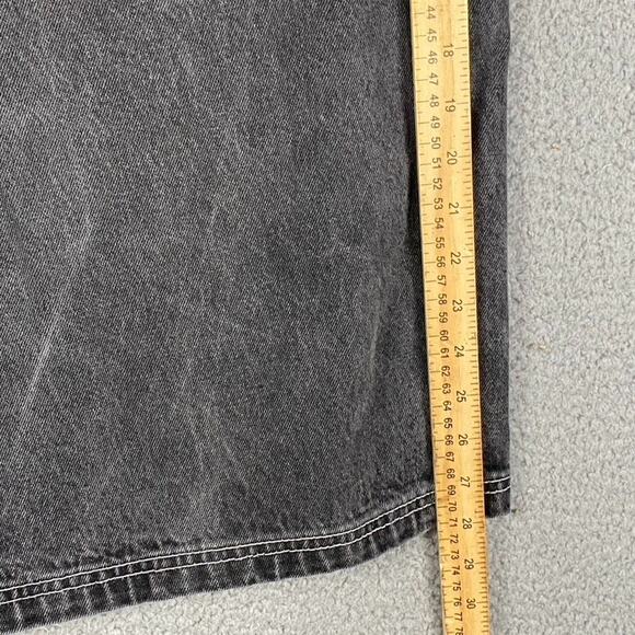 Vintage OMW Denim Shorts Men's 40 Carpenter Cargo Washed Black Gray Baggy Skater - Picture 9 of 11